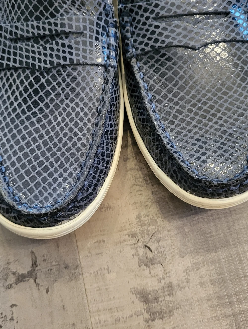 Youth Marc Joseph Union St Loafer Shoes size 2 Navy Blue Leather Unisex Boy Girl